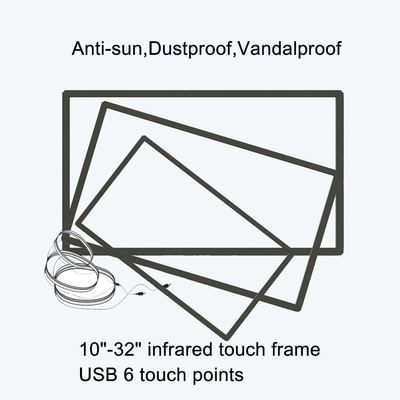Infrarotir Noten-Anzeige 75Inch 10 Punkt-Touch Screen Überlagerung