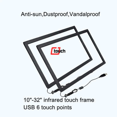 Vandalproof 3mm ausgeglichenes Glas Blendschutz-32 Zoll Ir-Touch Screen Platten-